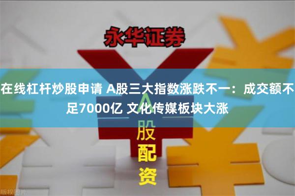 在线杠杆炒股申请 A股三大指数涨跌不一：成交额不足7000亿 文化传媒板块大涨