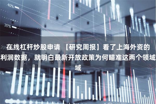 在线杠杆炒股申请 【研究周报】看了上海外资的利润数据，就明白最新开放政策为何瞄准这两个领域
